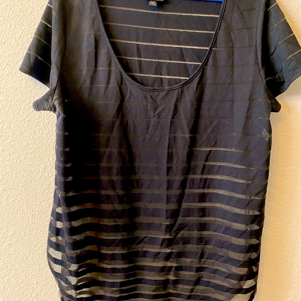 Sheer short-sleeved top